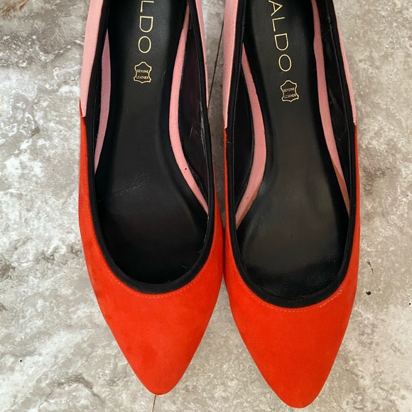 AWESOME two-tone ALDO baby-pink & strawberry-red flats! Great 4 spring &… - Picture 2 of 10